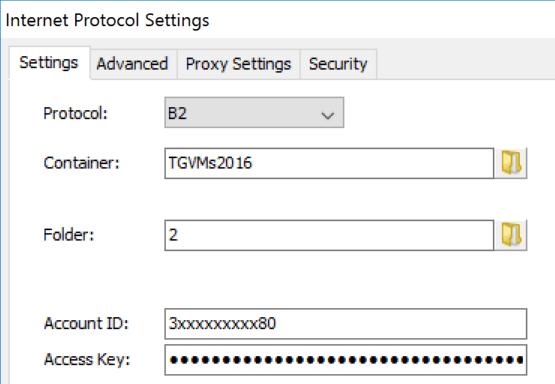 Configuración de B2