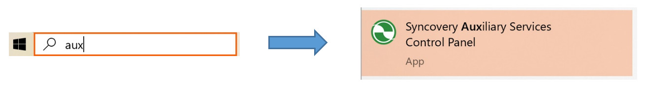 A screenshot showing how to start the auxiliary service CPL